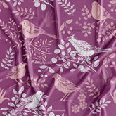 Magenta Floral Bird Printed Fabric Wholesale Rate